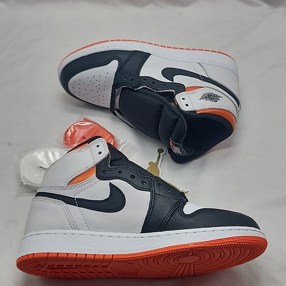 NIKE JORDAN AIR 1 RETRO HIGH OG GS ELECTRO ORANGE SNEAKERS 5Y 575441-180 NIB - Picture 10 of 16